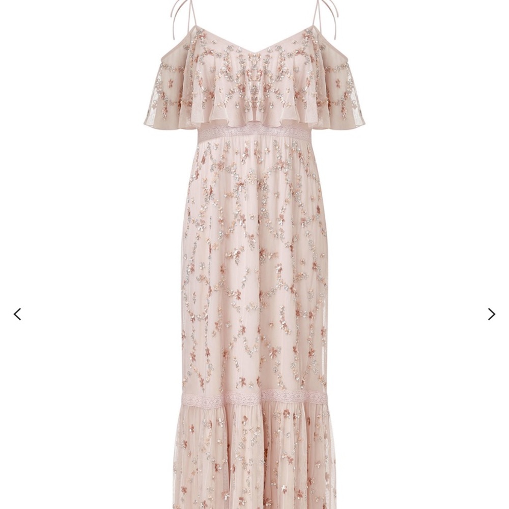 Adrianna Papell cold shoulder flutter sleeve gown - Picture 2 of 13